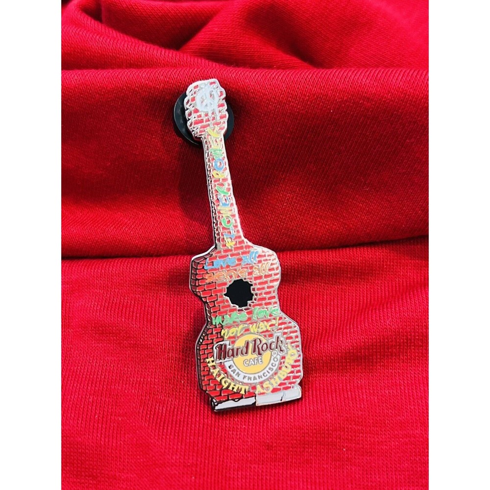 HARD ROCK CAFE PIN: San Francisco Haight & Ashbury Fair Red Brick Guitar 2003